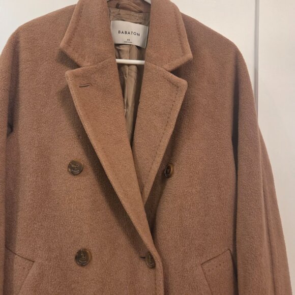 ARITIZIA BABATON CAMEL HAIR & WOOL COAT - XS - NEEDS REPAIR - Picture 3 of 8